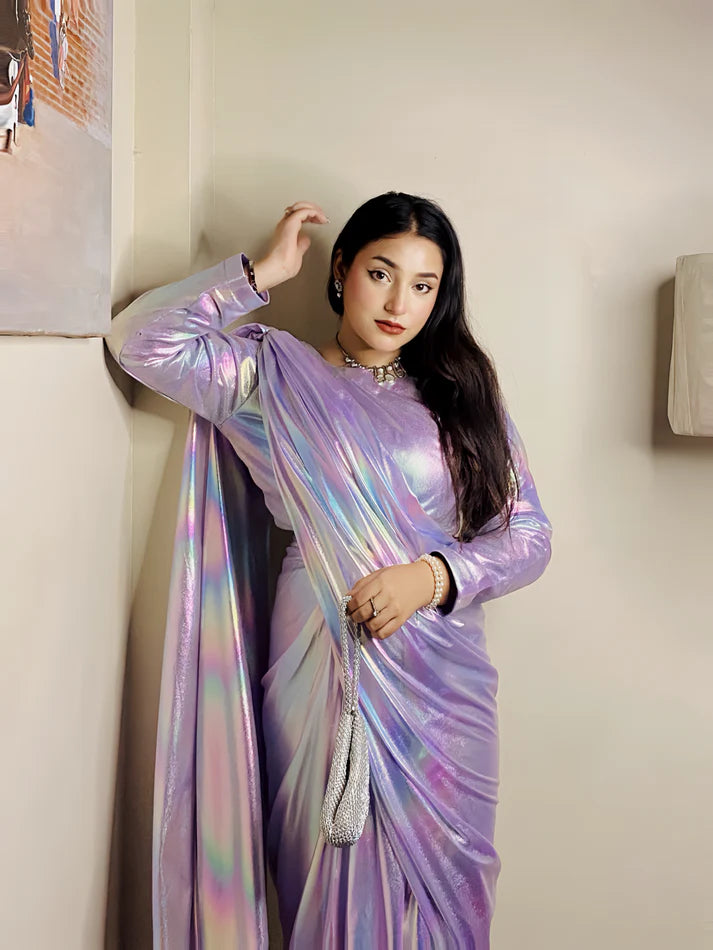 Rainbow Saree Stitched By Marhabapret